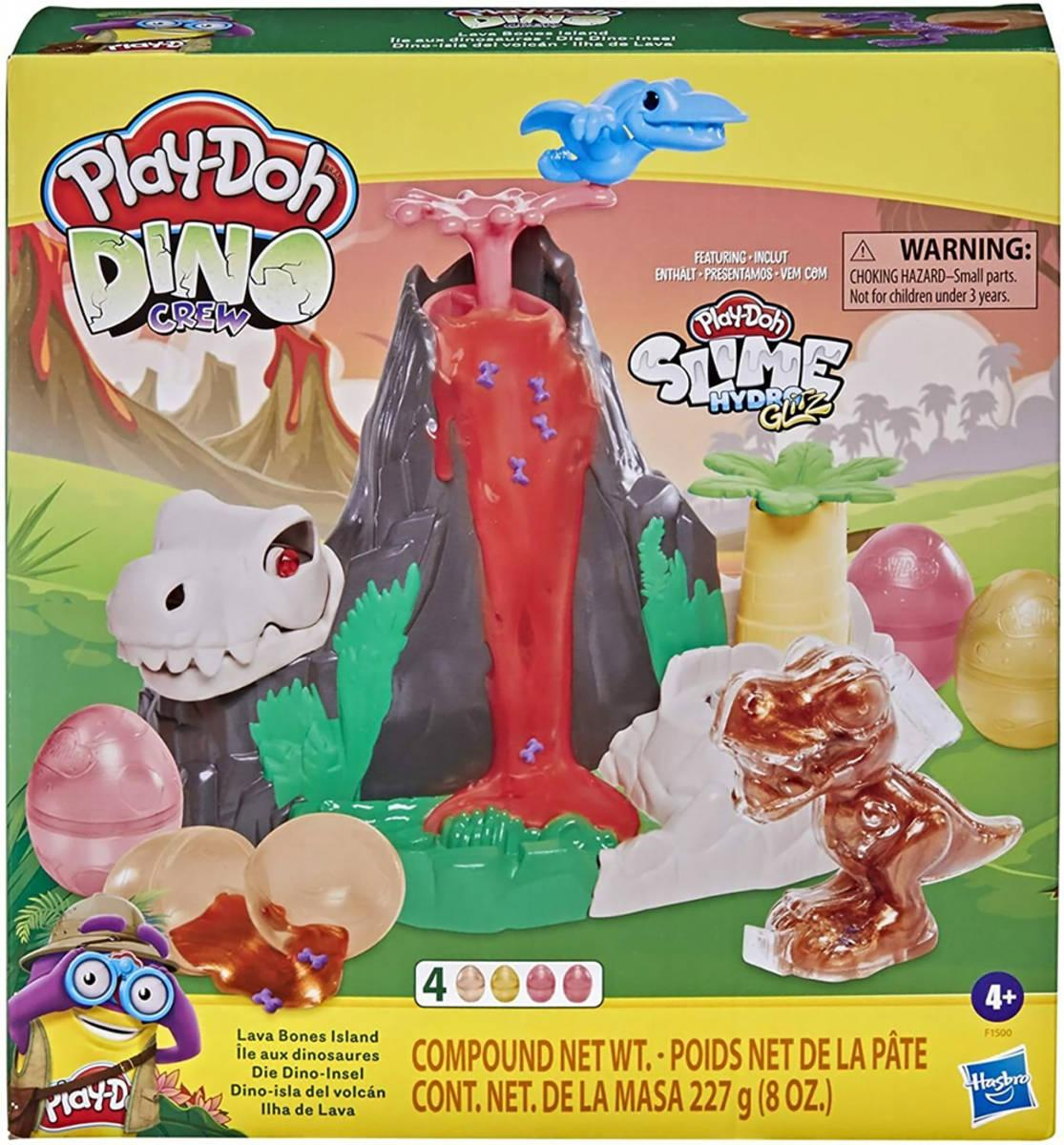 HASBRO PLAY-DOH HydroGlitz Ostrov lávových kostí herní set s lávovým slizem