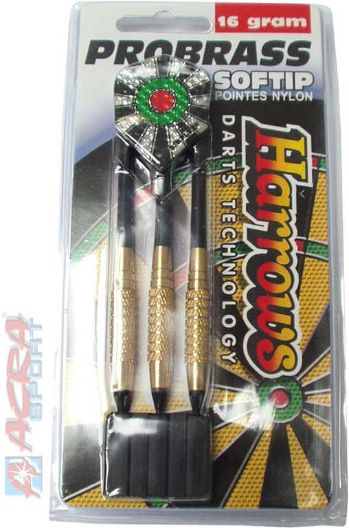 ACRA Šipky s plastovým hrotem HARROWS SOFT PRO BRASS T11 18g set 3ks