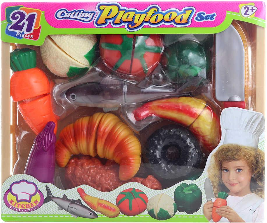 Kuchyňská sada krájecí potraviny na suchý zip set s nožíkem v bedýnce plast