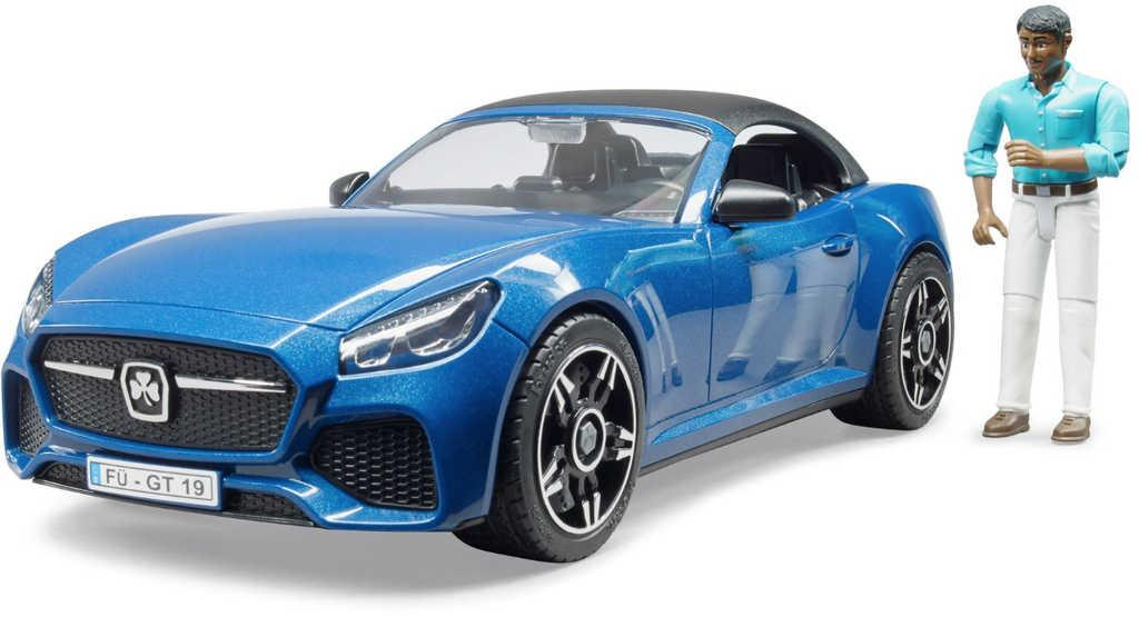 BRUDER 03481 Auto sportovní Dodge modré 1:16 set s figurkou řidiče