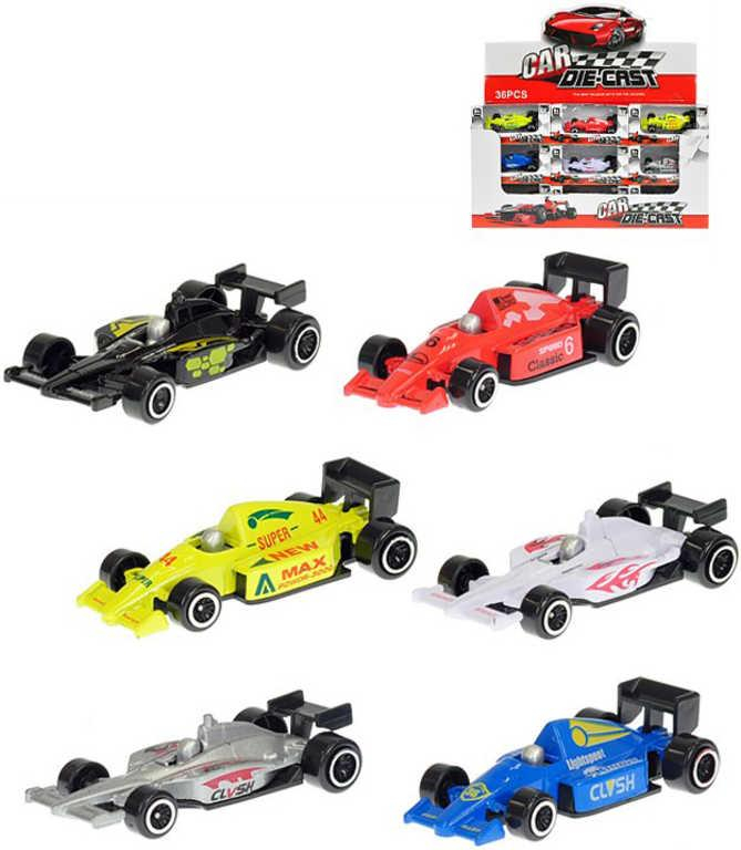 Auto závodní formule 7,5cm model 1:87 volný chod kov 2 druhy 6 barev