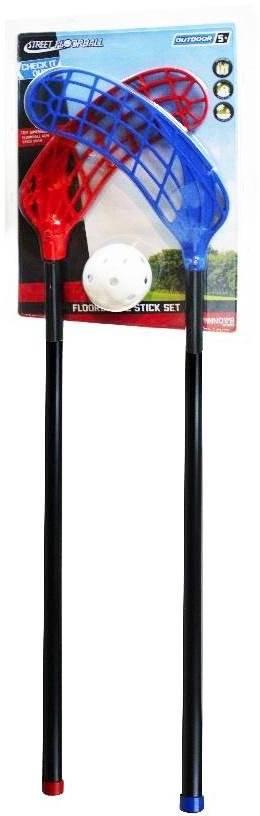Set na florbal míček + 2 hole 99cm plast na kartě