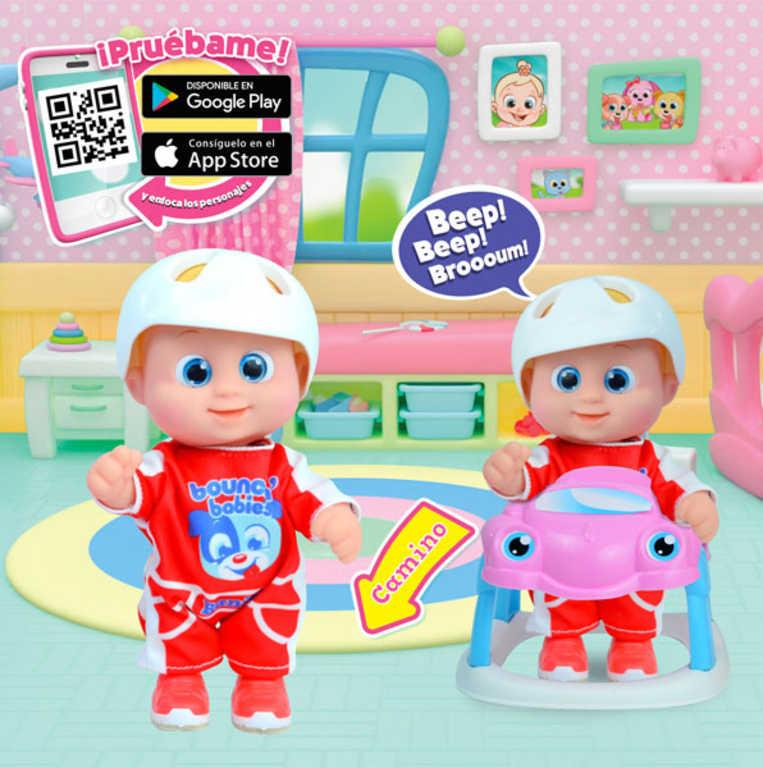 Panenka Baniel 16cm Bouncin Babies set s chodítkem chodí na baterie Zvuk