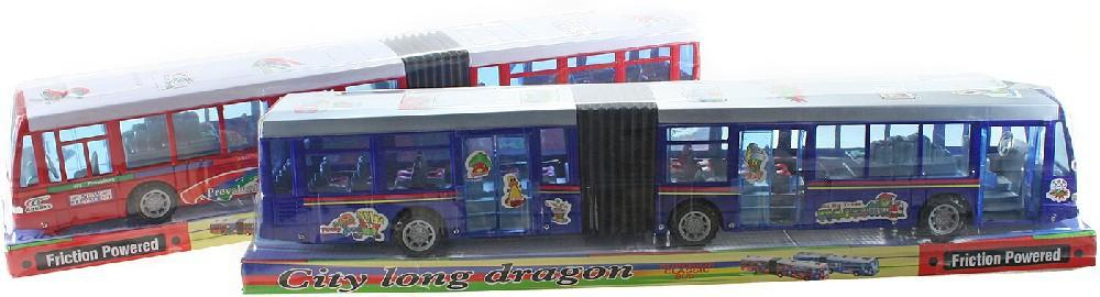Autobus velký kloubový 63cm na setrvačník funkční dveře 2 barvy