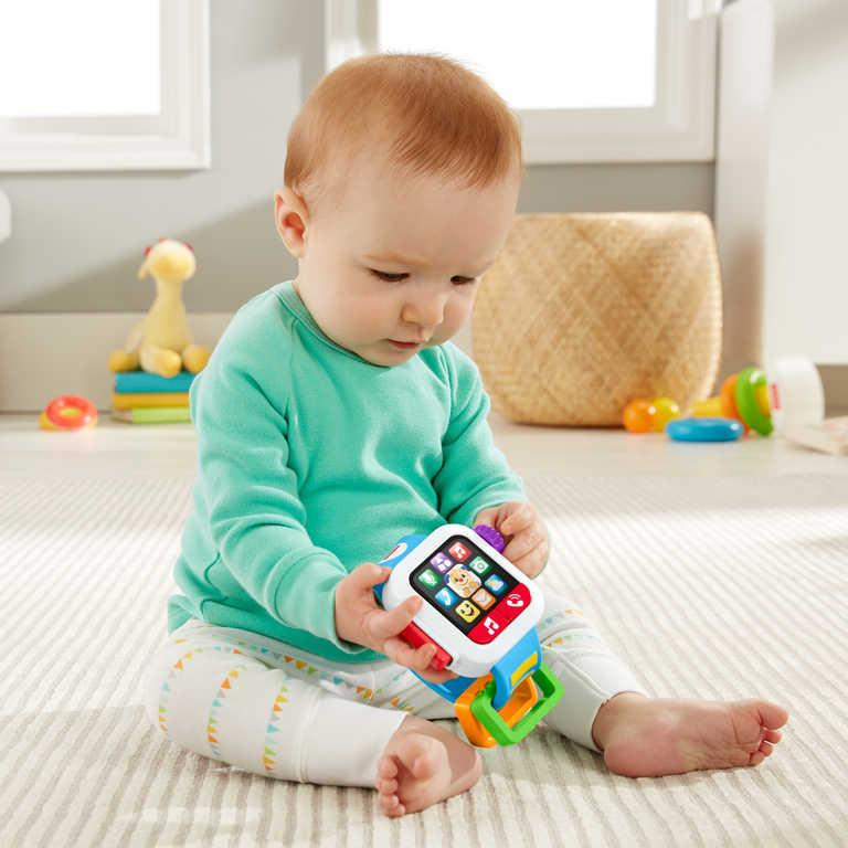 FISHER PRICE Baby hodinky chytré s aktivitami na baterie Světlo Zvuk pro miminko