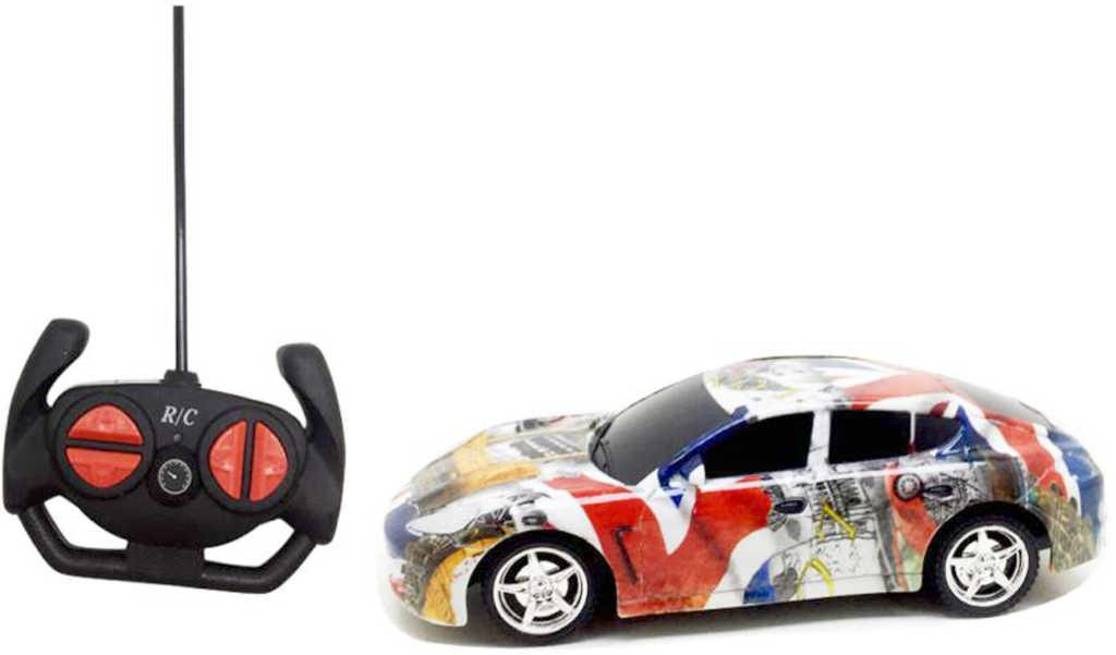 RC Auto sportovní s grafiti 18cm na vysílačku 27MHz na baterie 3 druhy