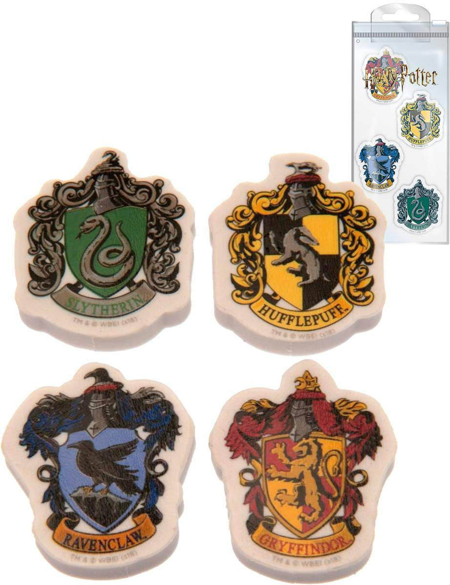 Mazaci guma tvarovaná erb kolejí Harry Potter set 4ks blister