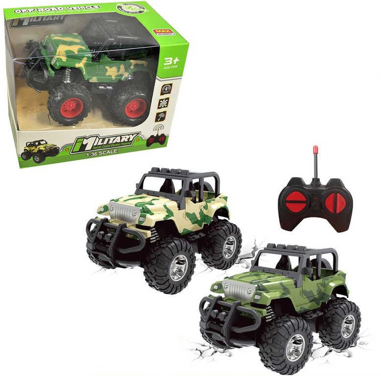 RC Auto Jeep vojenský na vysílačku 1:36 na baterie 2 barvy