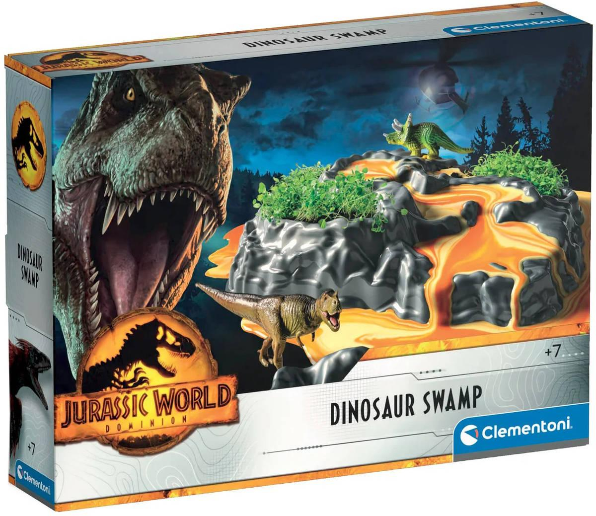 CLEMENTONI Jurský svět 3 Dinosauři v bažině kreativní set vědecké experimenty