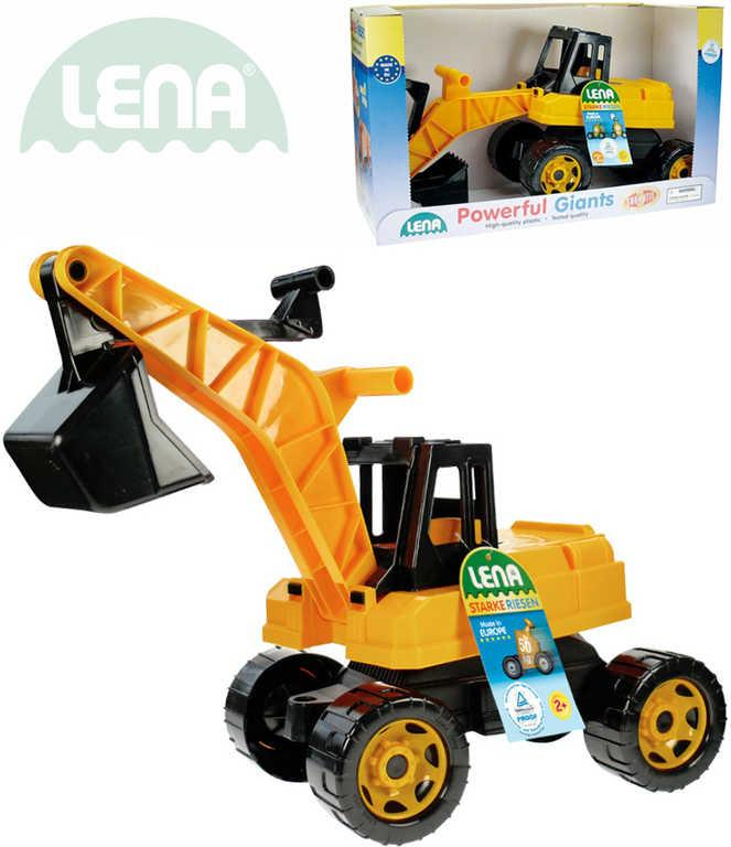 LENA Baby Bagr 70cm žluto-černý odrážedlo funkční lopata plast 2047