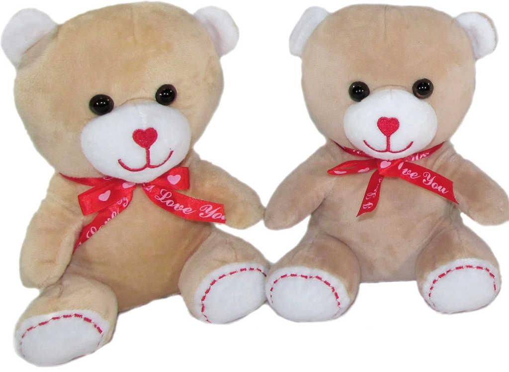 PLYŠ Medvídek s mašlí 21cm I Love You 4 barvy *PLYŠOVÉ HRAČKY*