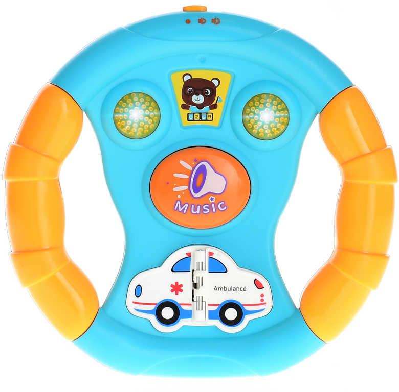 Volant baby malý řidič 14cm na baterie plast Světlo Zvuk 2 barvy
