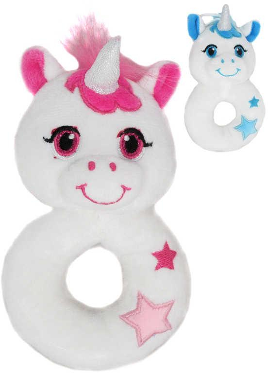 PLYŠ Baby chrastítko jednorožec 14cm pro miminko 2 barvy *PLYŠOVÉ HRAČKY*