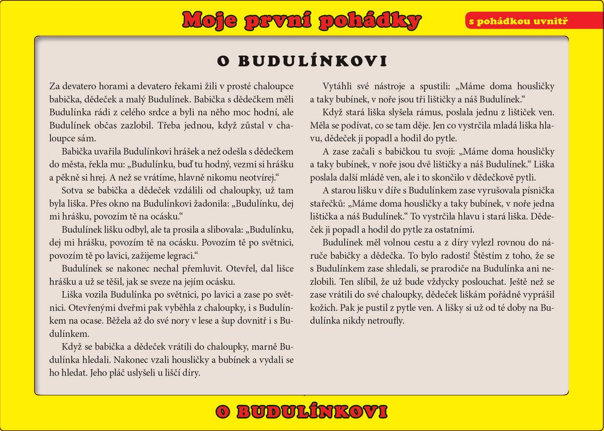 PUZZLE O Budulínkovi 24 dílků skládačka v rámečku s pohádkou 2v1