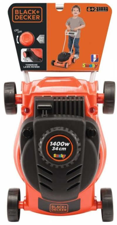 SMOBY Black and Decker sekačka zahradní dětská 35x56x23cm černooranžová plast