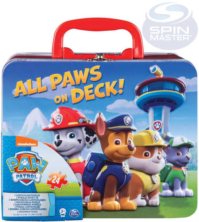 SPIN MASTER Puzzle 3D 2v1 Tlapková Patrola 40 dílků v plechovém kufříku