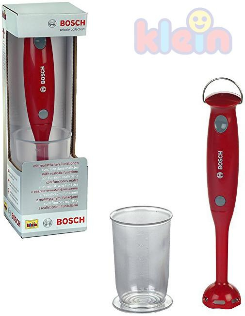 KLEIN BOSCH Mixer dětský 27cm ruční tyčový set s nádobkou na baterie Zvuk