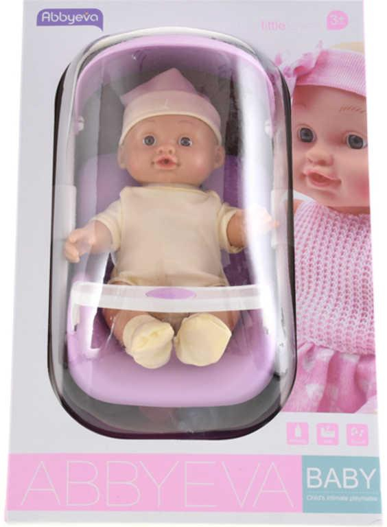Panenka miminko 24cm s doplňky v kočárku pije čůrá na baterie Zvuk