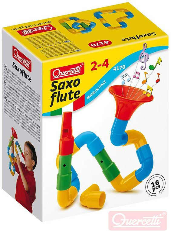 QUERCETTI Saxoflute výroba hudebních nástrojů stavebnice set 16 dílků v krabici