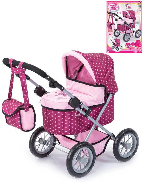 Kočárek trendy Adélka hluboký s taškou pro panenku miminko do 42cm