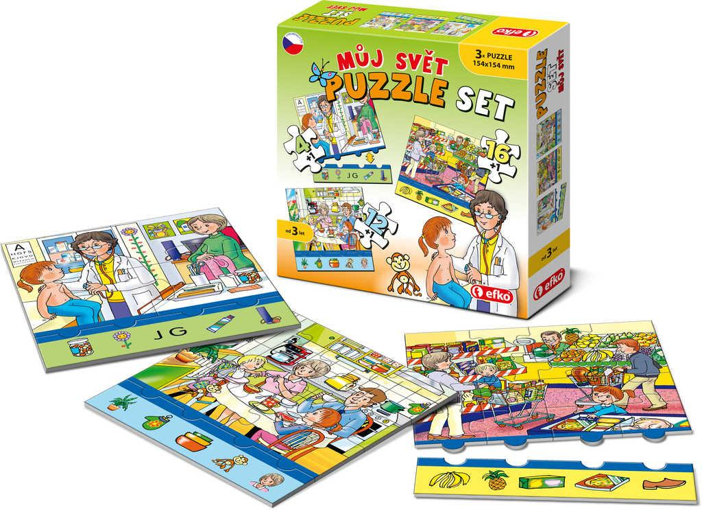 EFKO Puzzle vzdělávací Můj svět 3v1 32 dílků skládačka v krabici