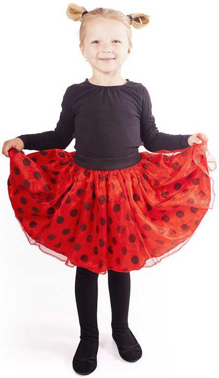 KARNEVAL Sukně červená TUTU beruška bohatá 3-10let (104-150cm) KOSTÝM