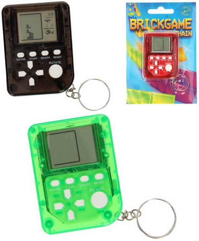Přívěsek na klíče hra mini Brickgame Tetris na baterie Zvuk 6 barev