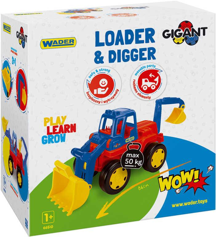 WADER GIGANT Baby nakladač a bagr maxi 50cm 2v1 na písek plast