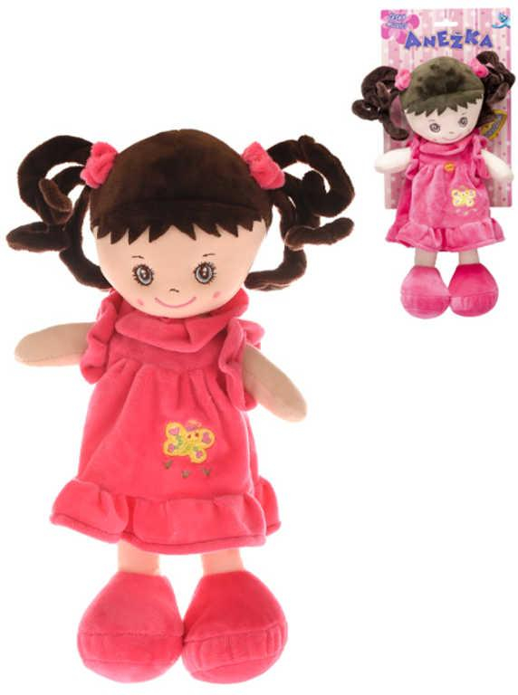 Baby panenka Anežka brunetka 36cm zpívá mluví česky textilní na baterie CZ Zvuk