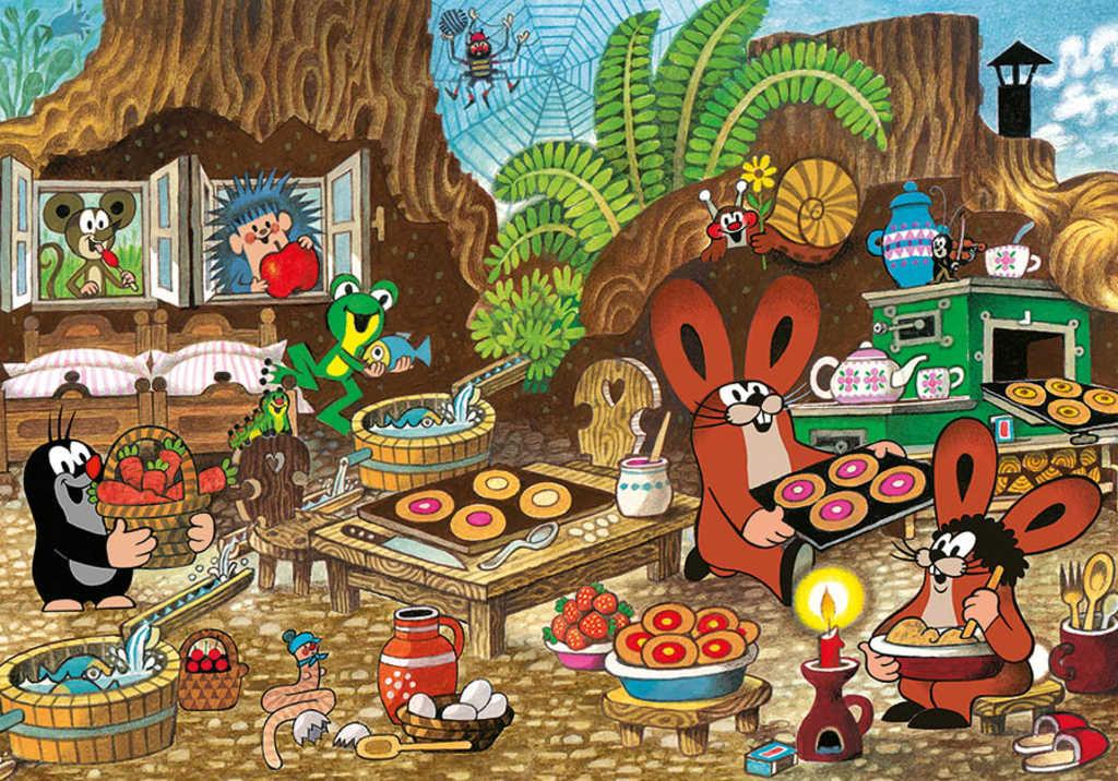DINO Puzzle XL Krtek v kuchyni (Krteček) 100 dílků 47x33cm skládačka v krabici