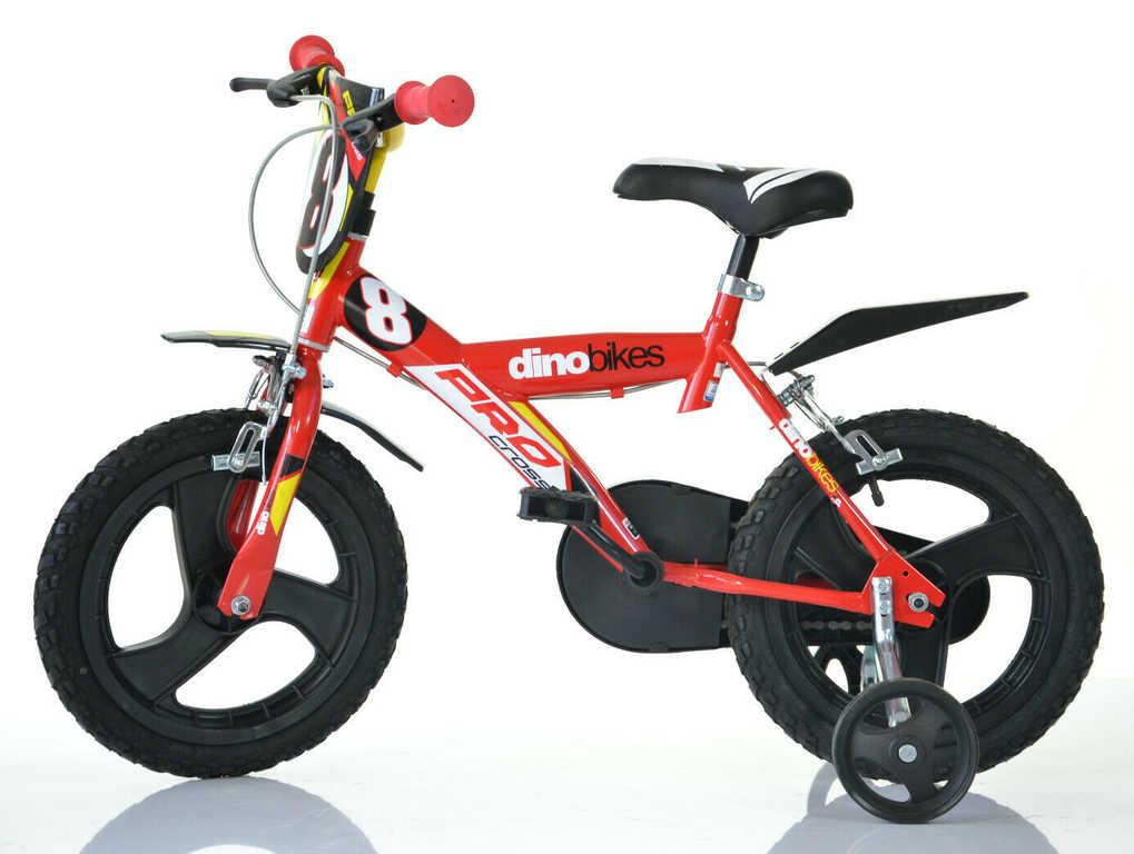 ACRA Dětské kolo Dino Bikes 163GLN červené chlapecké 16" balanční kolečka