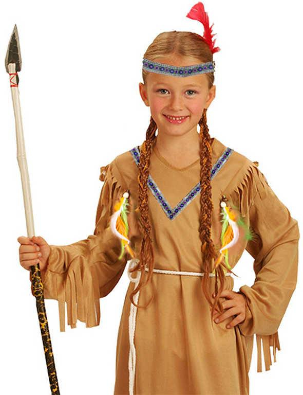 KARNEVAL Šaty Indiánka s čelenkou vel. M (116-128 cm) 6-8 let E-obal *KOSTÝM*