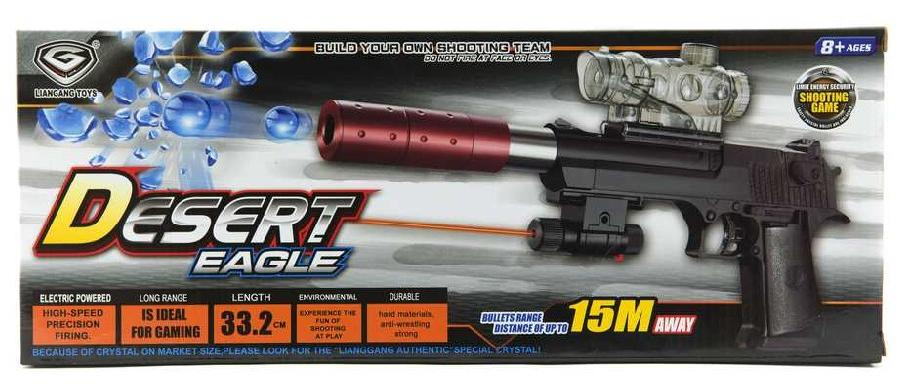 Pistole Desert Eagle 33cm na vodní kuličky 9-11mm na baterie Světlo