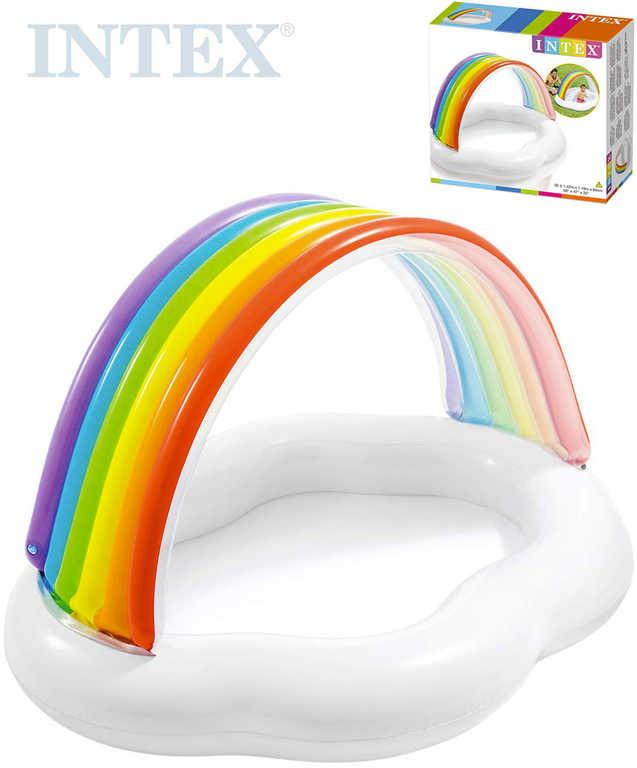INTEX Baby bazének duhová stříška 142x119x84cm brouzdaliště obláček 57141