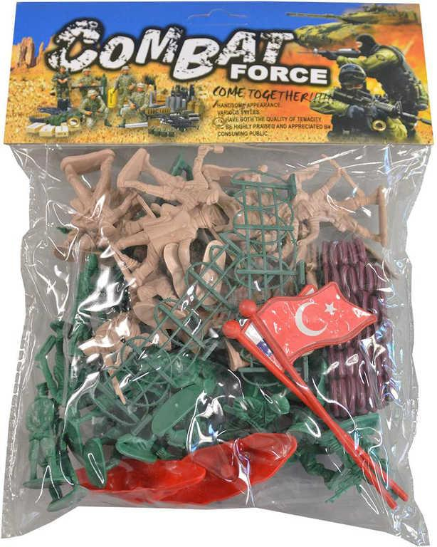Vojáci army herní set plastové figurky vojenské s doplňky v sáčku