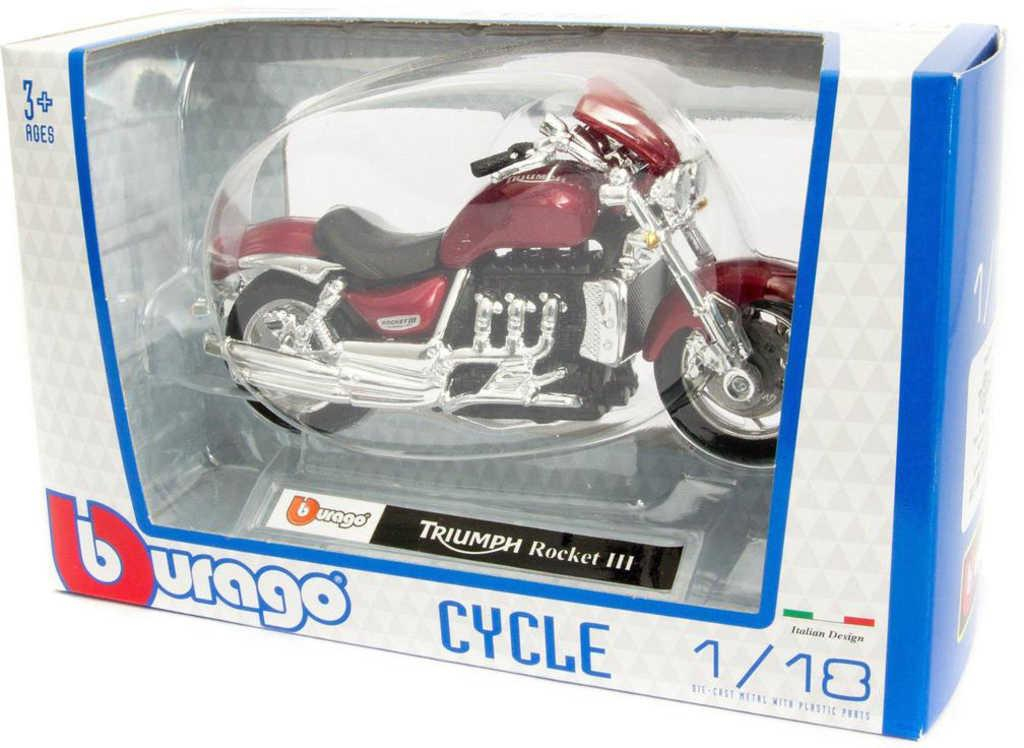 BBURAGO Motorka 12cm kovový model 1:18 různé druhy v krabici