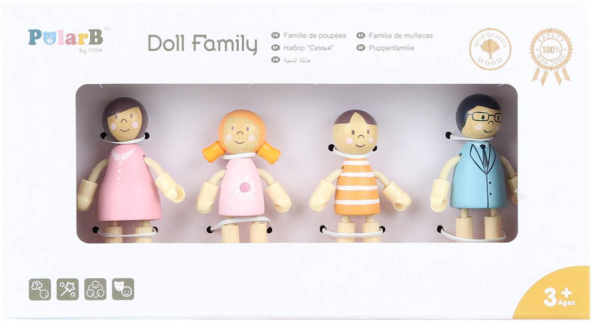 VIGA DŘEVO PolarB Rodinka set 4 figurky doplněk do domečku pro panenky