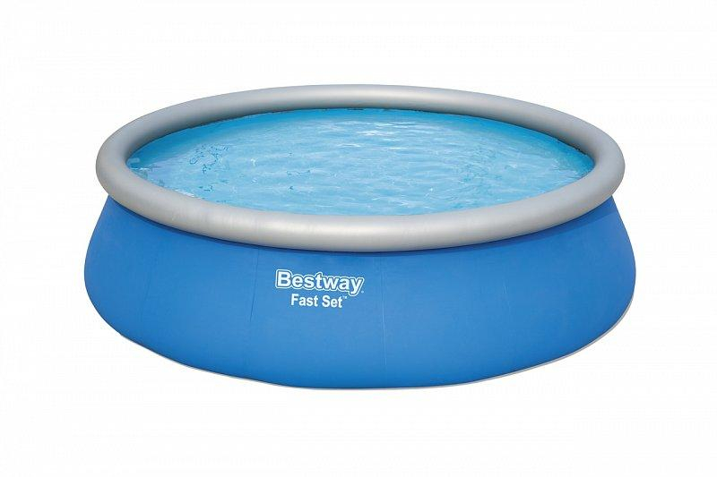Nadzemní bazén kruhový Fast Set, kartušová filtrace, schůdky, plachta, průměr 4,57m, výška 1,22m
