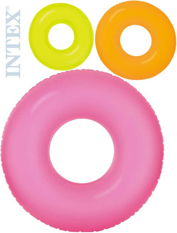INTEX Kruh neon plavací 91cm nafukovací kolo do vody 3 barvy 59262