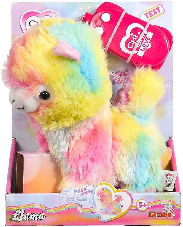 SIMBA PLYŠ Chi Chi Love Lama duhová 20cm ovládání na kabel na baterie Zvuk