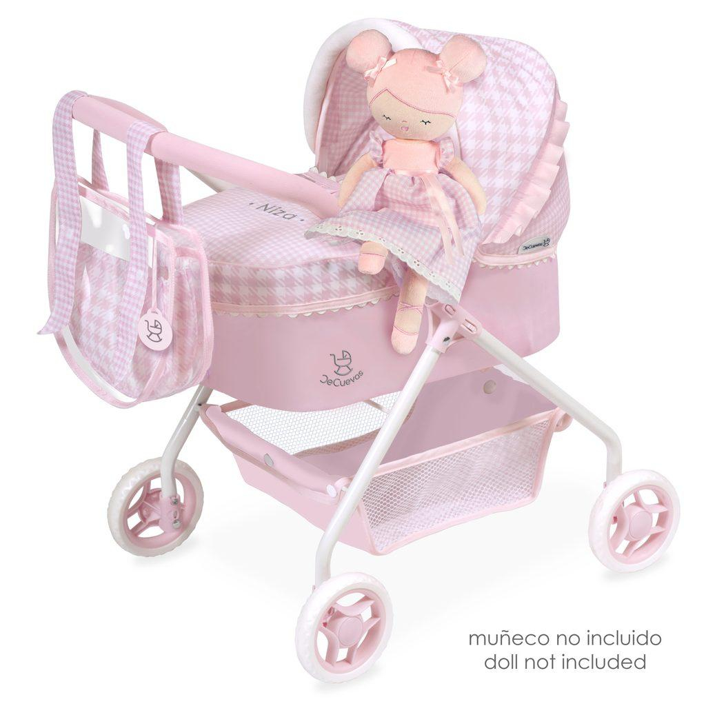 DeCuevas 86046 Můj první kočárek pro panenky s taškou a doplňky NIZA 2022 - 56 cm