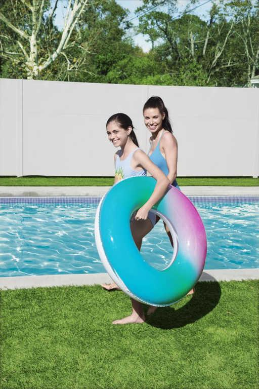 BESTWAY Kruh nafukovací duhový 91cm plavací kolo do vody 2 barvy 36126