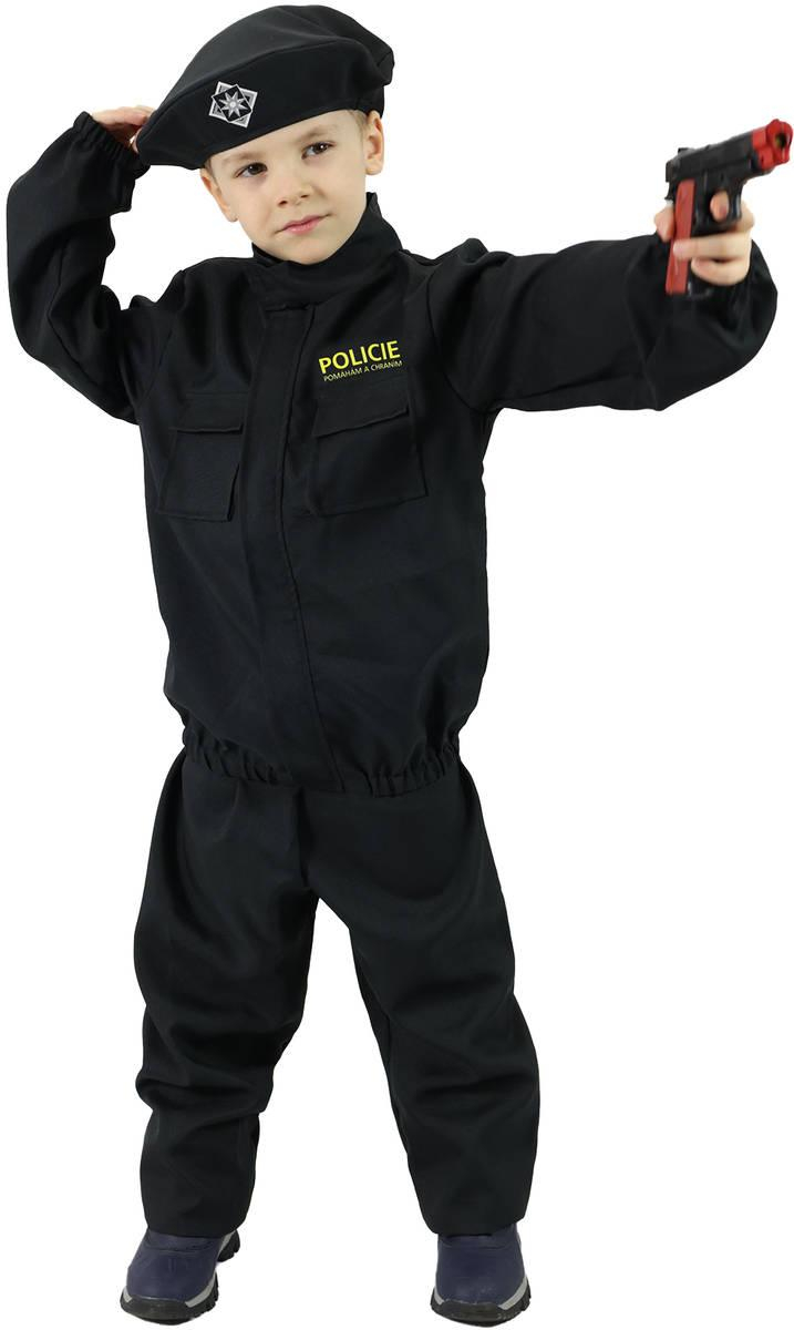 KARNEVAL Šaty policista s baretem CZ vel.M (116-128cm) 6-8 let *KOSTÝM*