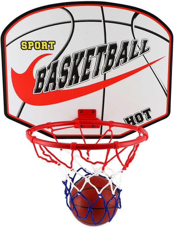 Koš basketbalový trikolora set s míčem a pumpičkou na košíkovou