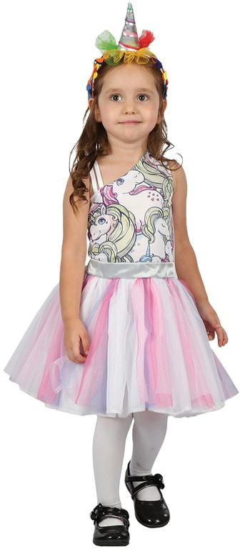 KARNEVAL Šaty jednorožec vel.XS (92-104 cm) 3-4 roky KOSTÝM