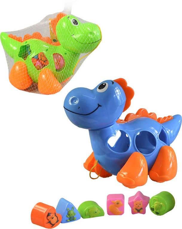 Dinosaurus baby vkládací set s 6 kostkami zvířátka 2 barvy plast