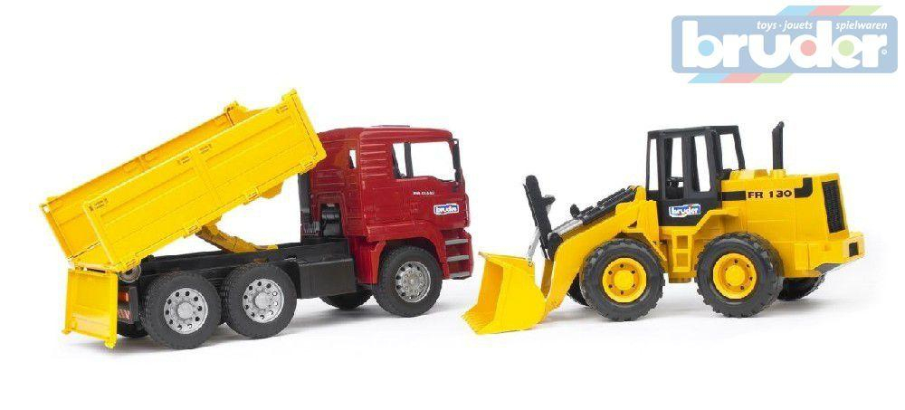 BRUDER 03055 Traktor John Deere 7930 s čelním nakladačem a vozem