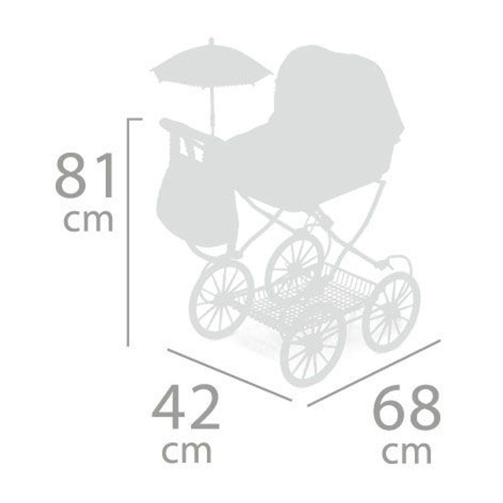 DeCuevas 81033 Skládací kočárek pro panenky s taškou a doplňky Martina 2020 - 81 cm