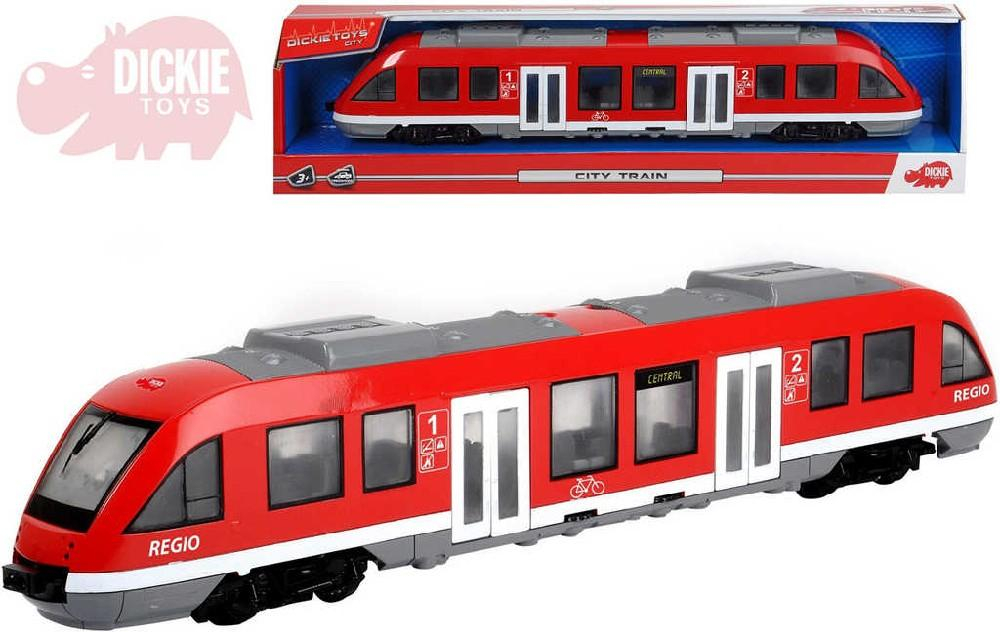 DICKIE Vlak City 45cm na volnoběh 1:43 funkční prvky regio train městský plast