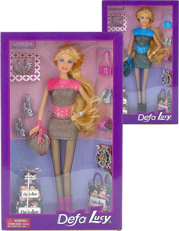 DeFa Lucy nákupy modní panenka 29cm trendy set s doplňky 2 barvy v krabici